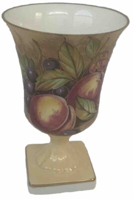 VTG Aynsley Orchard Gold Vase Footed Goblet Signed Fine Bone China British 3''x5''