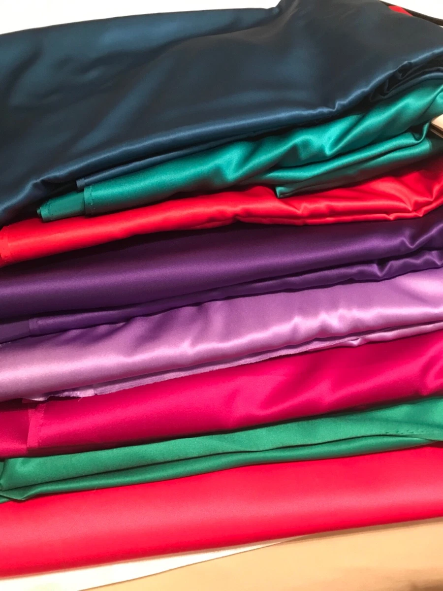 Satin Silk Fabric Korean Vintage Width 44 8 Colors BY THE 1/2 YARD