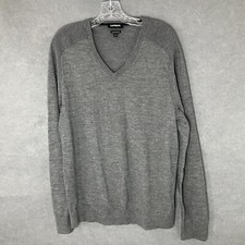 Express Sweater Mens Sz XL Gray Merino Wool B...