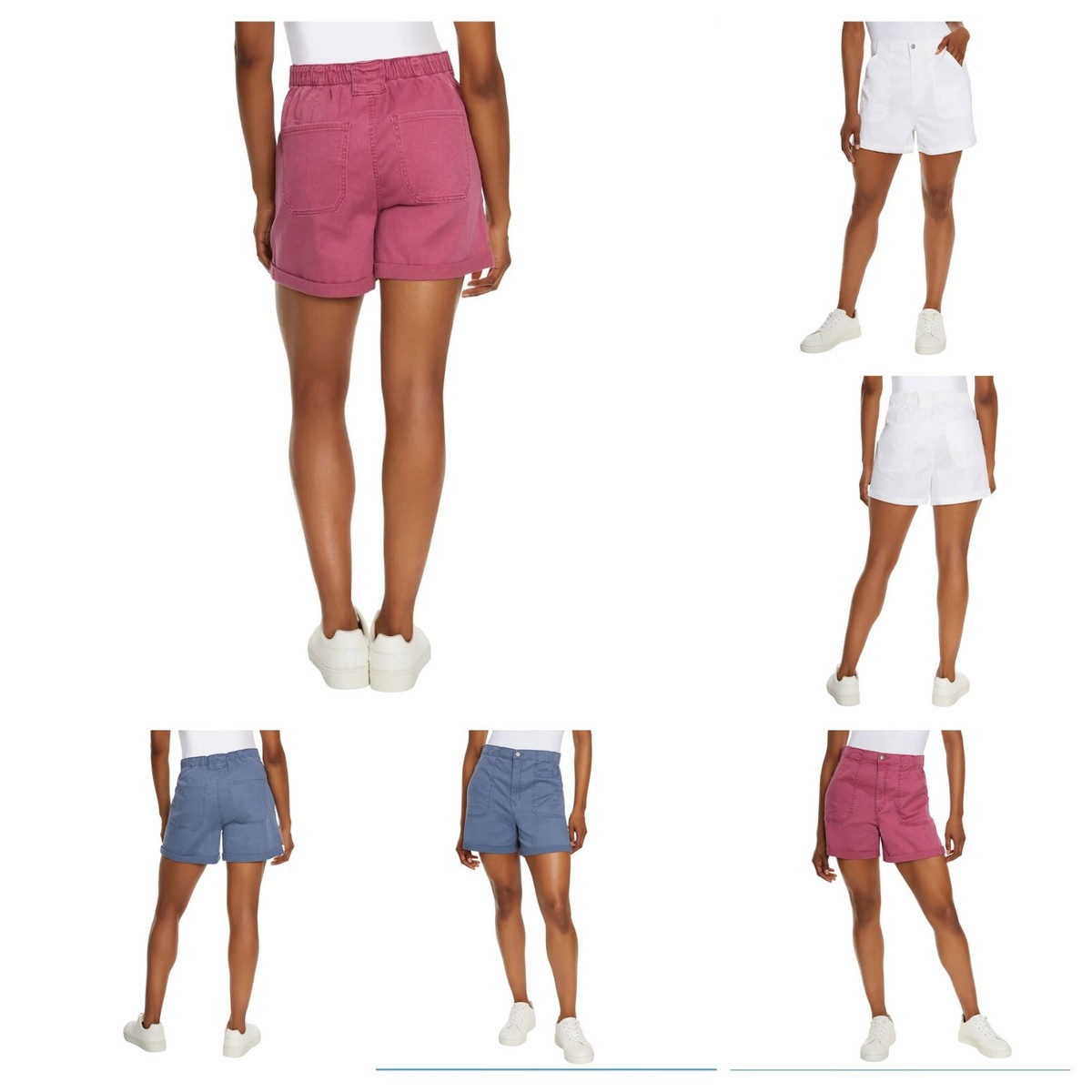 Size S-XL NWt Gloria Vanderbilt Ladies' Utility Short Blue, pink