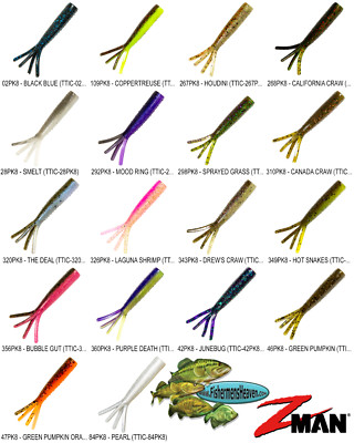 Z-MAN TRD Ticklerz 2.75 Inch Finesse NED Rig Bait (TTIC) Any 18 ElazTech Colors