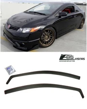 For 06-11 Honda Civic Coupe | JDM In-Channel Side Window Visors Rain Guards