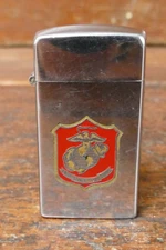Vintage 1970s Scripto Butane Lighter Enamel Enamel United States Marine Corps