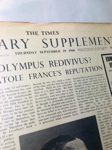 Newspaper The Times Literary Supplement September 1966 Vintage News Paper ra - Picture 2 of 4