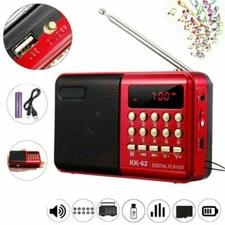 Rechargeable Portable FM Radio Digital LCD Speaker MP3 Music Player USB TF Fast