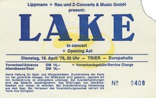 Lake - Europahalle, Trier, April 18, 1978 [Germany] - Ticket Stub