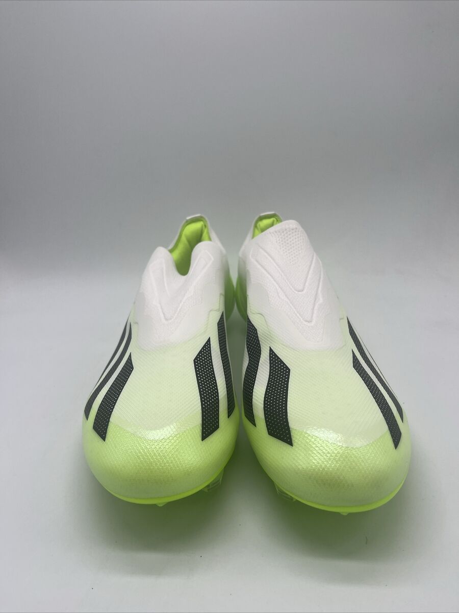 Adidas X Crazyfast.1 Laceless FG White/Green Cleats GY7378 Adidas X Crazyfast.1 Laceless FG White/Green Cleats GY7378