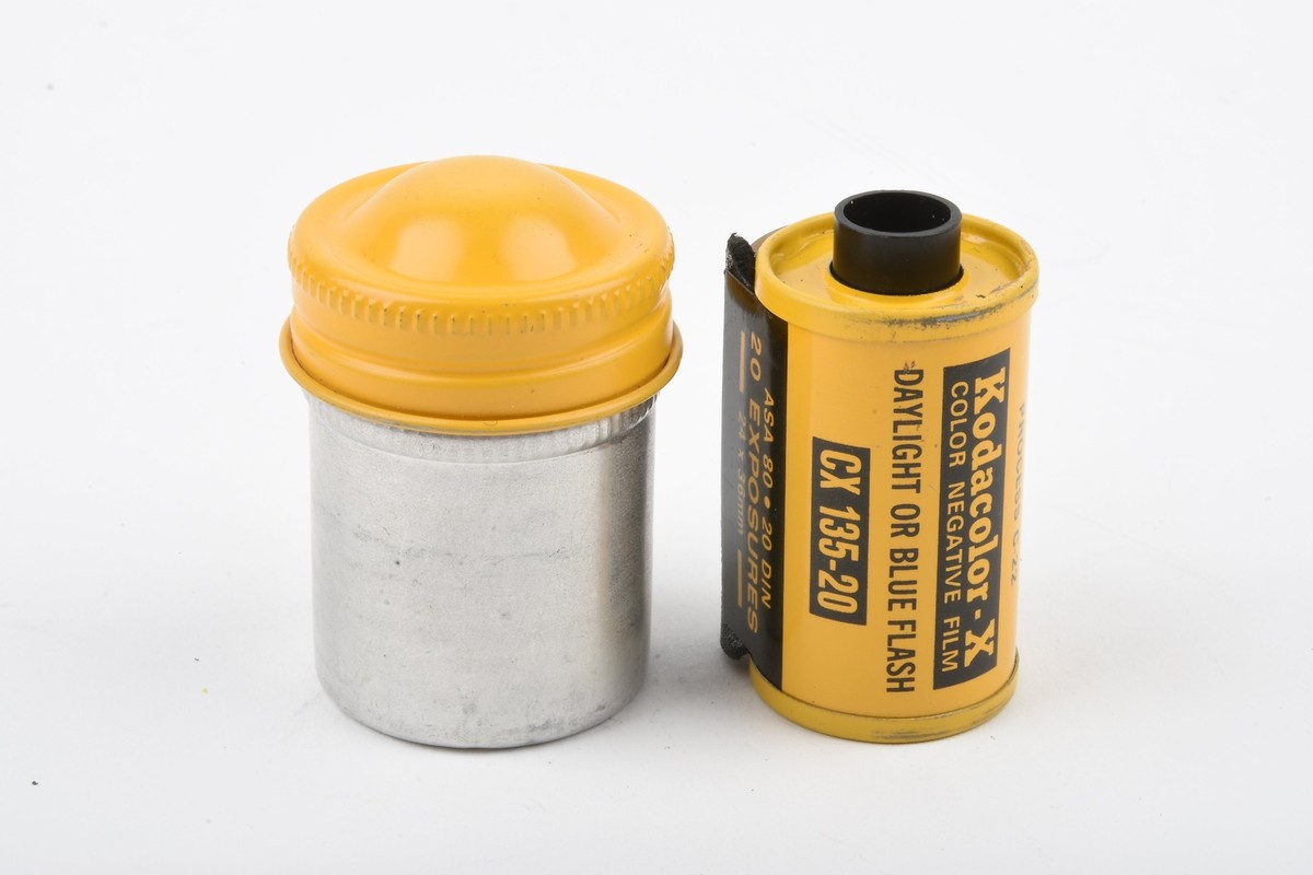 Kodak CX 135-20 C22 80ASA film in yellow metal canister