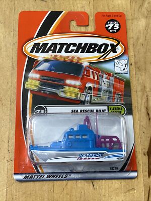 Matchbox 2001 X-Treme Rescue Series #75 Sea Rescue Boat Blue Diecast 92289
