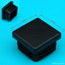 10 Lamellenstopfen 25x25 mm WS 1,1-2,5 mm schwarz Vierkant Endkappen PE