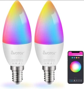 Contrôles Avatar 2pcs Ampoule intelligente E14 lampe WiFi LED Ampoules à bougie C37, Synchronisation de musique