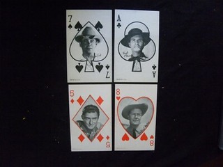 (5) VINTAGE WESTERN STAR ARCADE PLAYING CARDS GLENN FORD HUGH O'BRIAN
