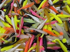 (40 Pack) 3.25" Soft Swim Bait Paddle Tail Lure Minnow Bass Fishing Jig Rig
