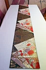 Unused Japanese Fukuro Obi Silk Gold Brocade Floral Fan Pattern Vintage