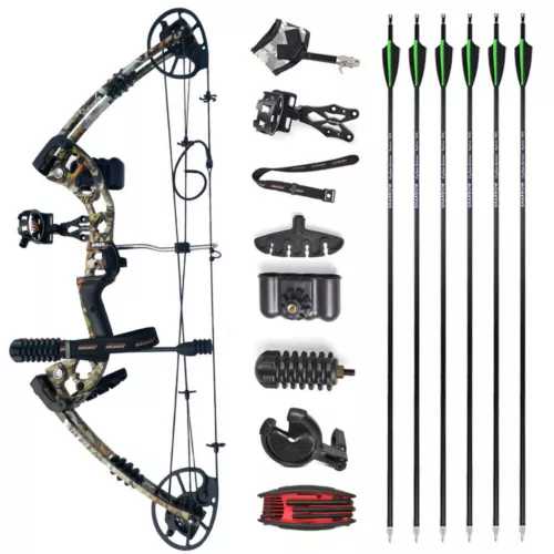 Kit de arco compuesto de tiro con arco 30-70 lb flechas mira estabilizador arco caza tiro - Imagen 1 de 28