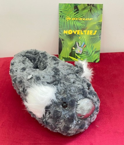 Dunlop Grey Novelty Cosy 3D Fluffy Koala Slippers Unisex - RRP £19.99 - 第 2/6 張圖片
