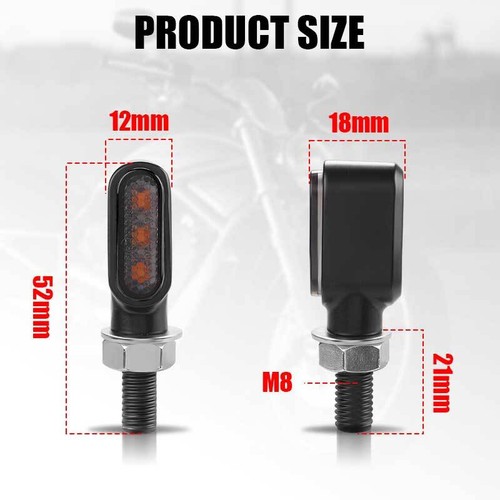 4X Mini Señales de Giro LED de Motocicleta Intermitente de Luz Ámbar para Bobber Cafe Racer EE. UU. - Imagen 4 de 11