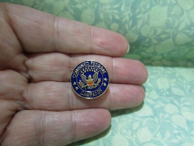 Combined Federal Campaign Lapel Hat Jacket Pin Government Employees Charity / Q