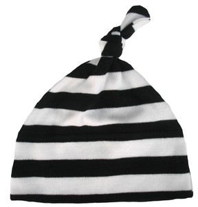 black and white striped baby hat