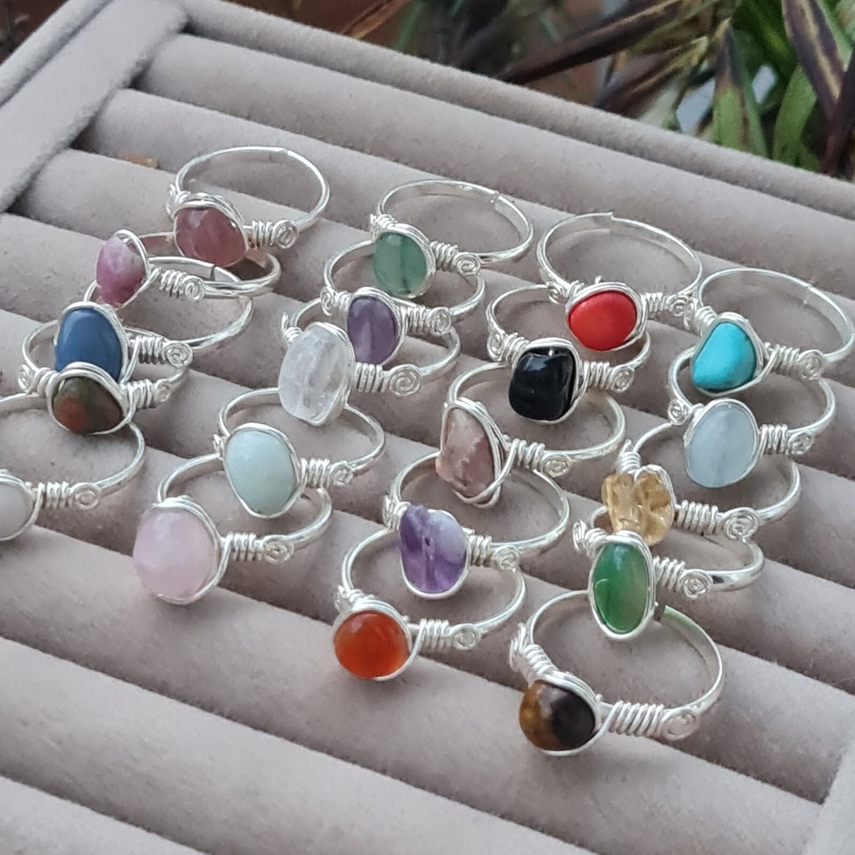 wholesale lot of 100 handmade rings,wire wrapped ring, tumbled - Main Image