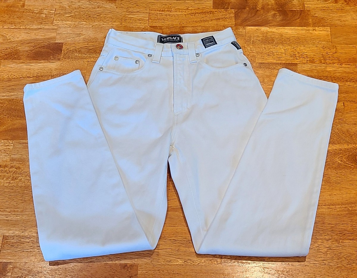 【送料&関税込】Versace White Jeans Vintage Versace Couture Jeans 90's White Jeans Made in Italy