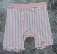 NWT VICTORIA'S SECRET PINK STRIPE THICK LOGO BAND BOY BRIEF BOXER SHORTS PANTIES