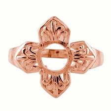 925 Sterling Silver 8mm Round Semi Mount Solitaire Ring For Engagement Ring