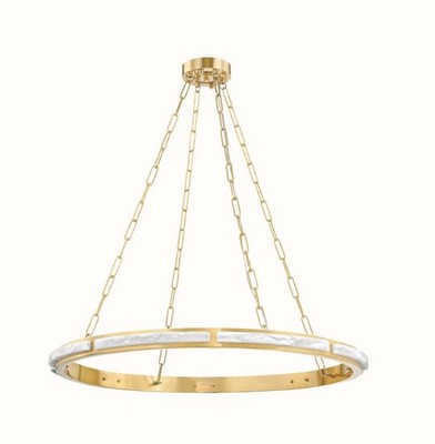 Hudson Valley Wingate 36  Aged Brass Chandelier