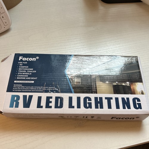 Facon 12V LED RV Interior Ceiling Oval Pancake Light with Switch Warm/Cool White