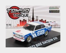 1:43 GREENLIGHT Datsun 510 Bre #68 Racing 1972 P.Gregg White Blue GREEN86346 Mod