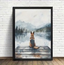 Dog Canvas Wall Art GERMAN SHEPHERD 12 x 16 Unframed 1023