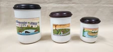 Set Of 3 Villeroy & Boch NAIF Storage Canister Spice Jar Wood Lid 