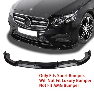 3PC VIP STYLE FRONT BUMPER LIP FOR 17-19 MERCEDES BENZ W213 E-CLASS GLOSS BLACK
