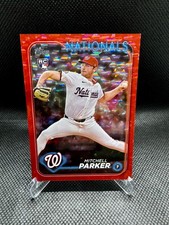 2024 Topps Update Series Mitchell Parker Red Crackle Foilboard /199 RC #US5