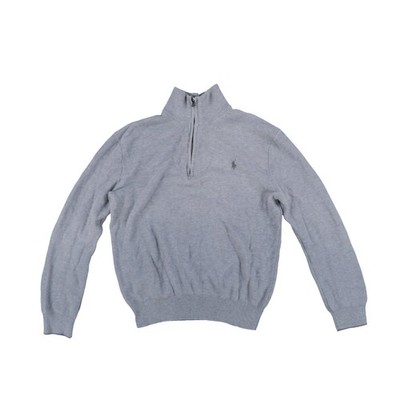 Polo Ralph Lauren Men's Sweater Ribbed Knit 1/4 Zip Pullover Cotton Gray M New