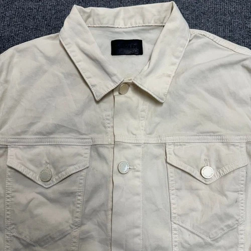 Monfrere Men’s Dean Jacket Vintage Blanc Linen Blend Twill Trucker Jacket image 3