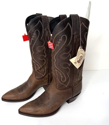 8.5D Vintage TONY LAMA Custom Brown Crazy Horse Cowboy Western Boots w/Box
