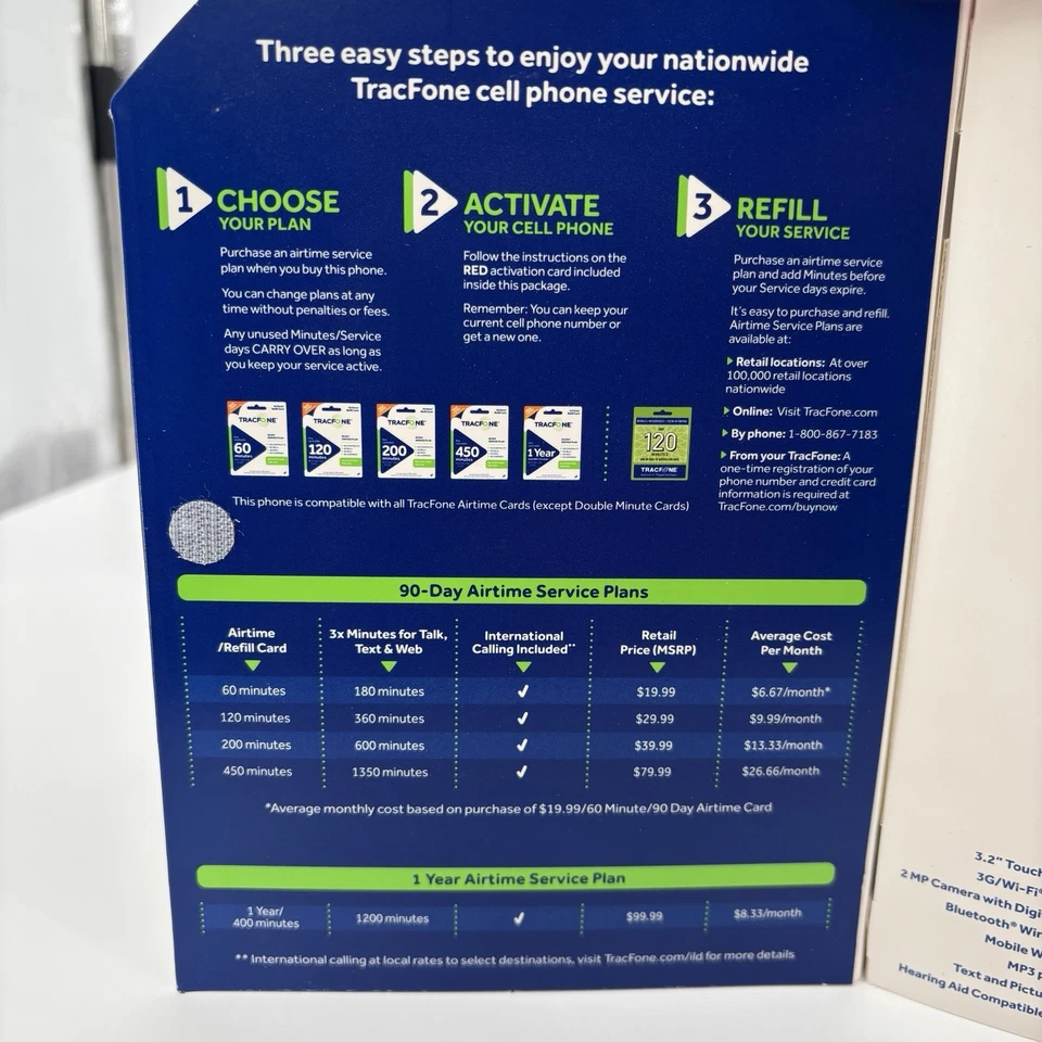 LG 840G Prepaid Phone TracFone Black New Touchscreen Bluetooth 3G/WiFi Camera - Image 2 of 4