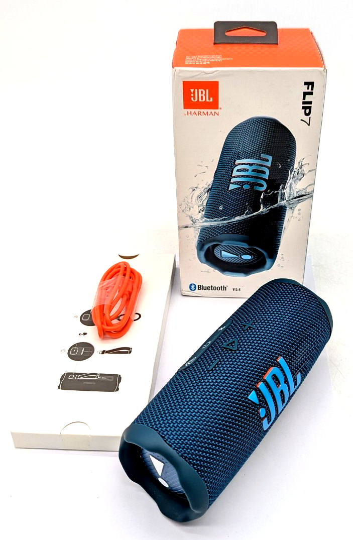 JBL Flip 7 Blue Portable Bluetooth Speaker Waterproof IP68 Auracast AI Sound
