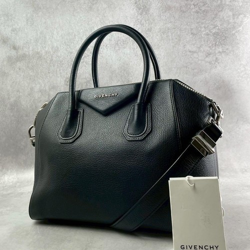 GIVENCHY Antigona Handbag Black Leather Women's 2WAY Shoulder Bag Medium #3435