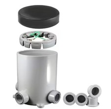 LOT of TWO Round Floor Box for Concrete w Two .75-In. Outlets-Two .5-In. Outlets