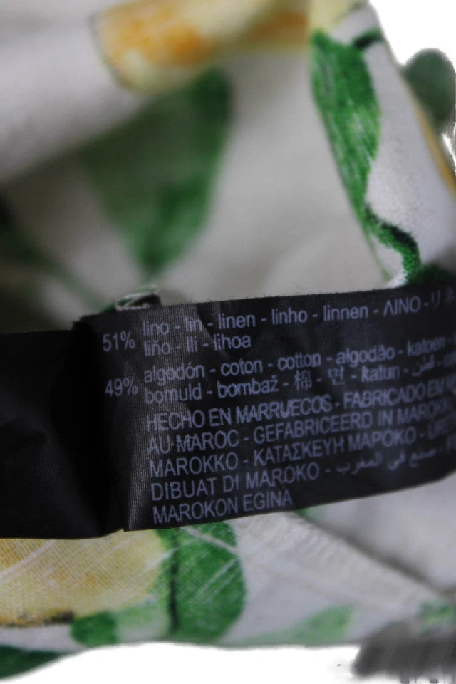 Túnica Zara Feminina Botão-Up Linho Branco-Algodão Manga Curta Gráfico Tamanho M - Imagem 4 de 4