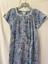Aria 100 Cotton Women's Short Sleeve Scoop Neck Nightgown Pockets Many SZ NEW