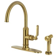 Kingston Brass KS243.KL Whitaker 1.8 GPM 1 Hole Kitchen Faucet - - Brass