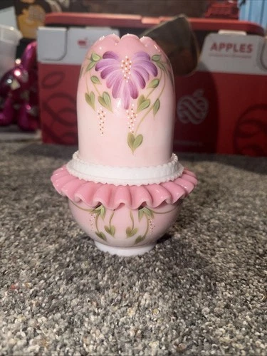 FENTON GLASS FAIRY TEA LAMP HONOR COLLECTION HP BY S FISHER 1111/1750  VTG #3
