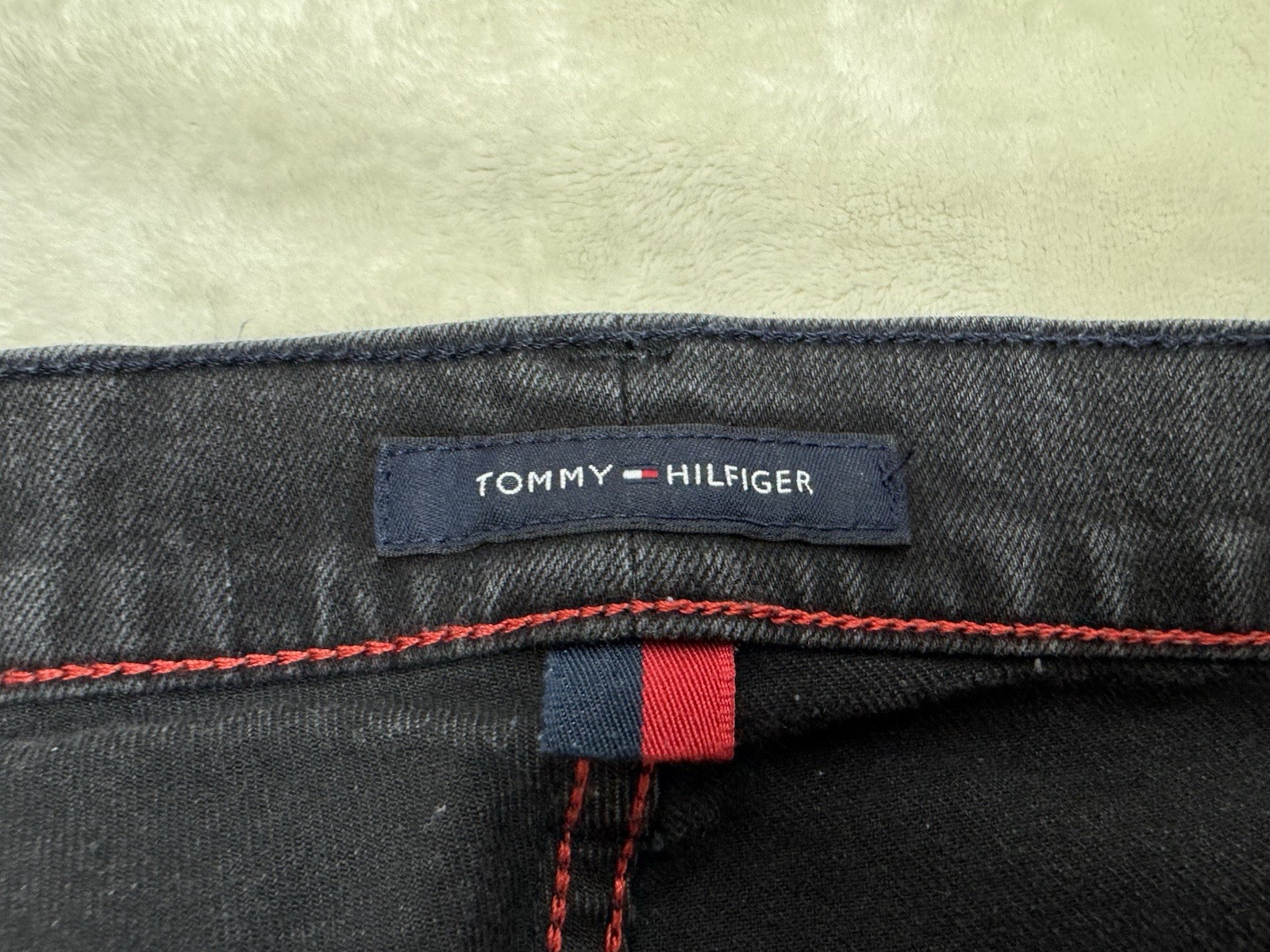 Tommy Hilfiger Jeans Mens 36 Black Denim 36x32 Straight Leg Pocket Flag thumbnail 4