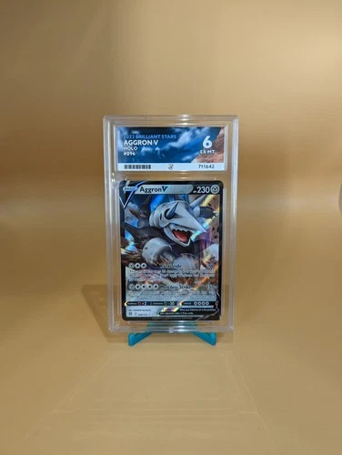 Pokemon Aggron V Holo Brilliant Stars #096 Ace Graded 6