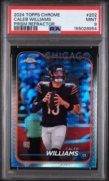 Caleb Williams 2024 Topps Chrome Prism Refractor PSA 9 #202 Rookie RC