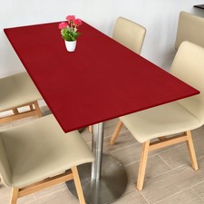 Fitted Tablecloth Fit 5ft Rectangle Table, Table Cover 60"x30", Wine Red 