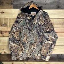 AMAZING VINTAGE 1980'S WOOLRICH ADVANTAGE LEAF CAMO JACKET MENS SIZE XL USA MADE